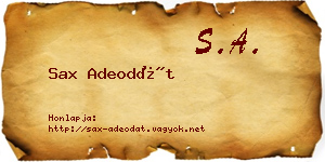 Sax Adeodát névjegykártya